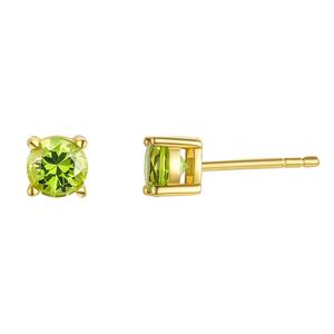 August Birthstone Simulated Peridot 6mm Stud Earrings