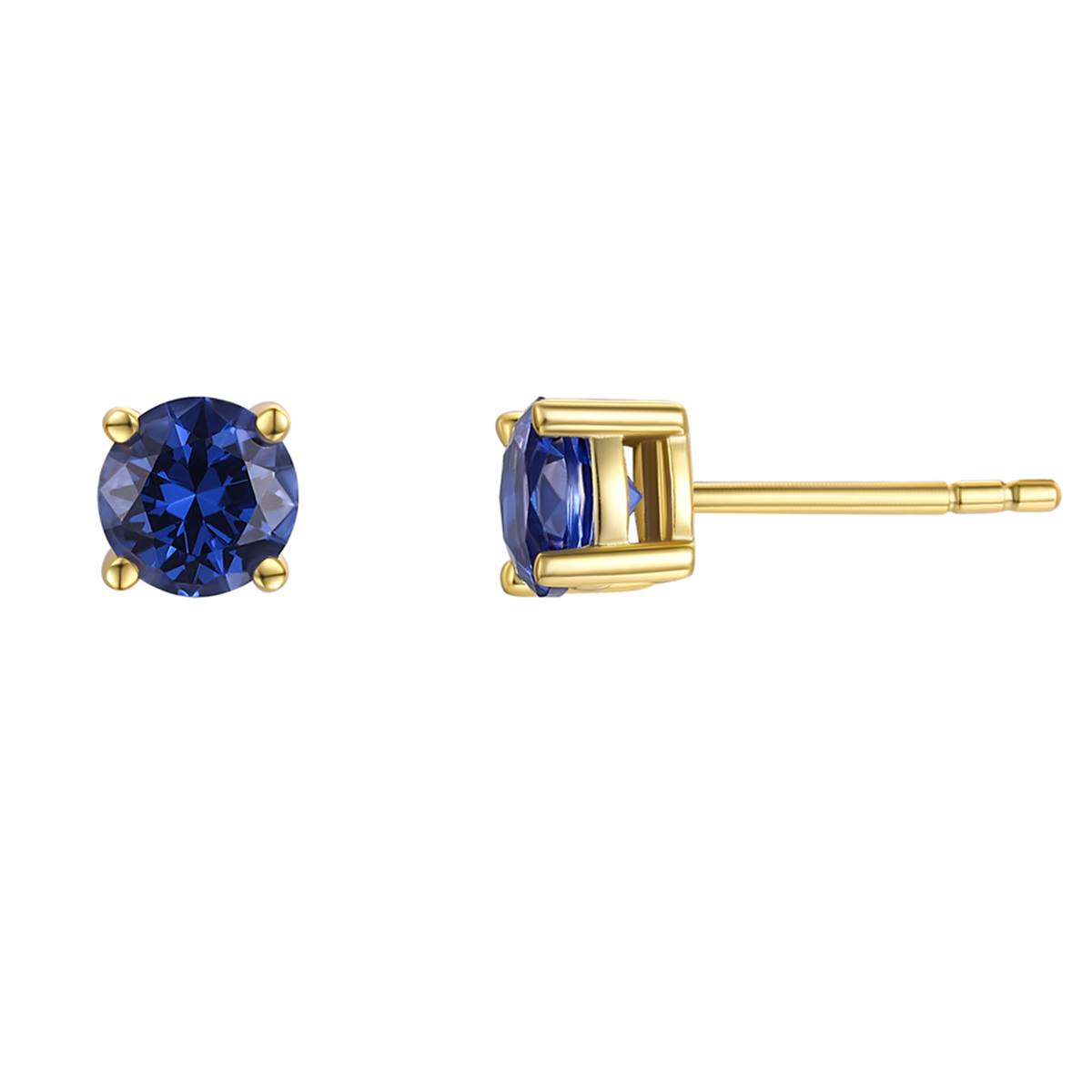 September Birthstone Simulated Sapphire 6mm Stud Earrings