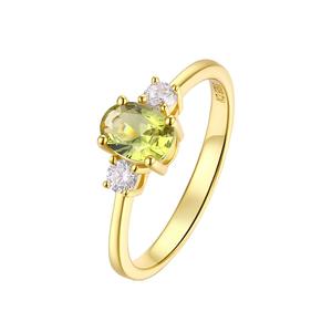 August Birthstone Simulated Peridot & CZ Ring