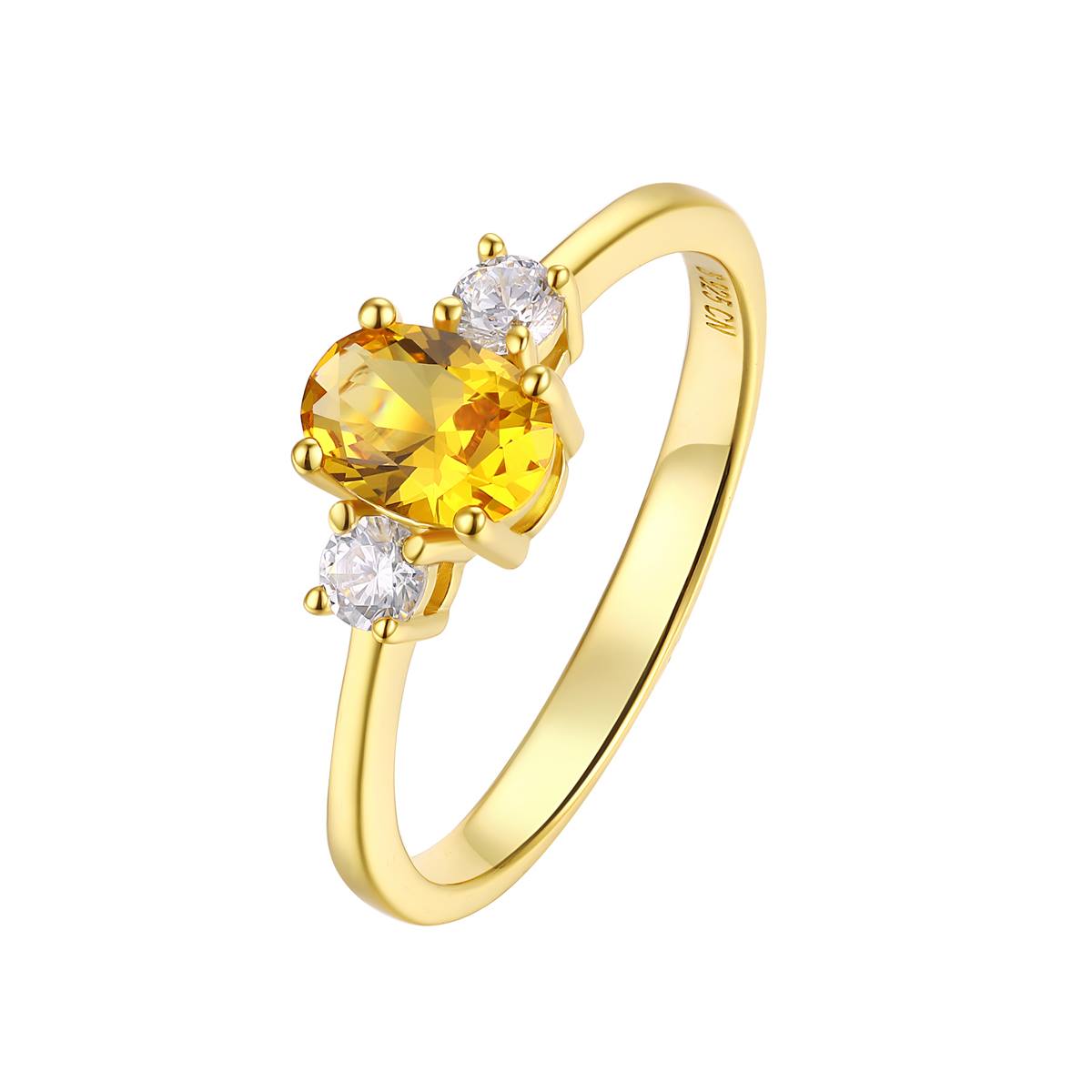 November Birthstone Simulated Citrine & CZ Ring