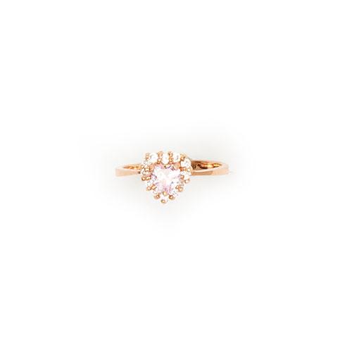 Kids Sterling Silver Rose Gold-Tone with CZ Heart Ring