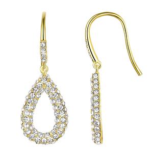 Gold Plated Crystal Teardrop Drop Earrings