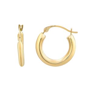 2x15mm 10kt. Gold Polished Hoop Earrings