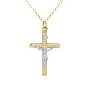 10kt. Gold Crucifix with Gold Filled Cable Chain
