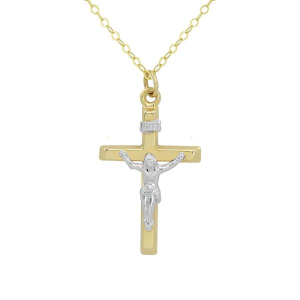 10kt. Gold Crucifix with Gold Filled Cable Chain