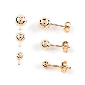 Yellow 10kt. 3pr. Gold Ball Stud Earrings