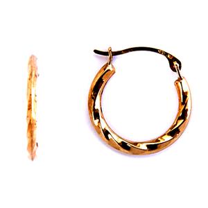 Yellow 10kt. Gold Twisted Hoop Earrings