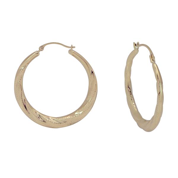 10kt. Yellow Gold Swirl Hoop Earrings