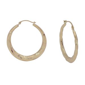 10kt. Yellow Gold Swirl Hoop Earrings