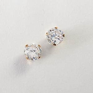 10kt. Yellow Gold CZ Stud Earrings