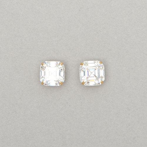 Yellow 10kt. Gold Over Silver CZ Studs