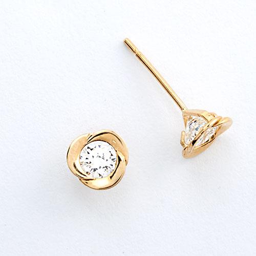 10kt. Gold & CZ Stud Earrings