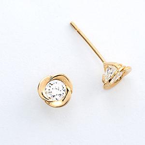 10kt. Gold & CZ Stud Earrings