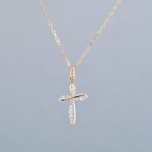 10kt. Yellow Gold Cross Pendant Necklace