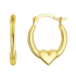10kt. Gold Small Heart Hoop Earrings