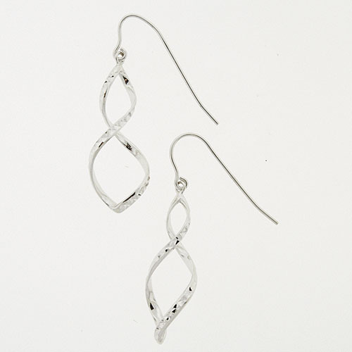 Sterling Silver Open Swirl Drop Earrings