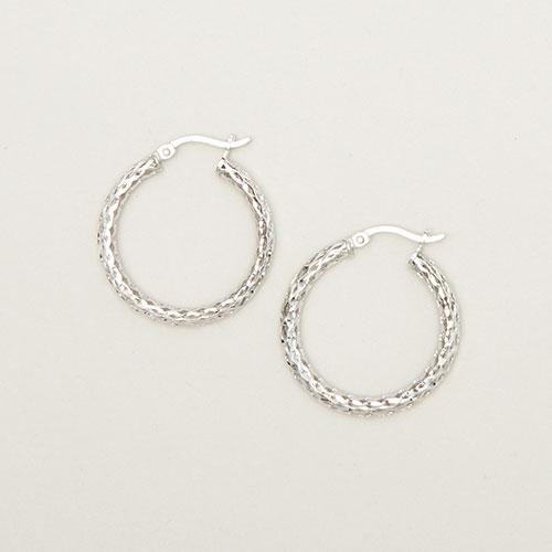 Sterling Silver Mesh Hoop Earrings