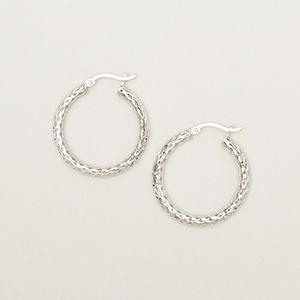 Sterling Silver Mesh Hoop Earrings