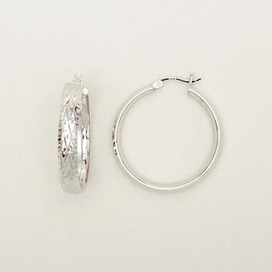 Sterling Silver Diamond Hoop Earrings