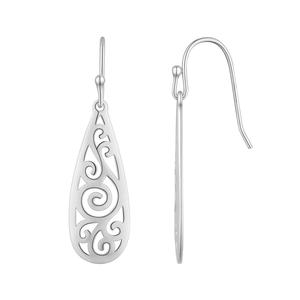 Sterling Silver Filigree Teardrop Drop Earrings