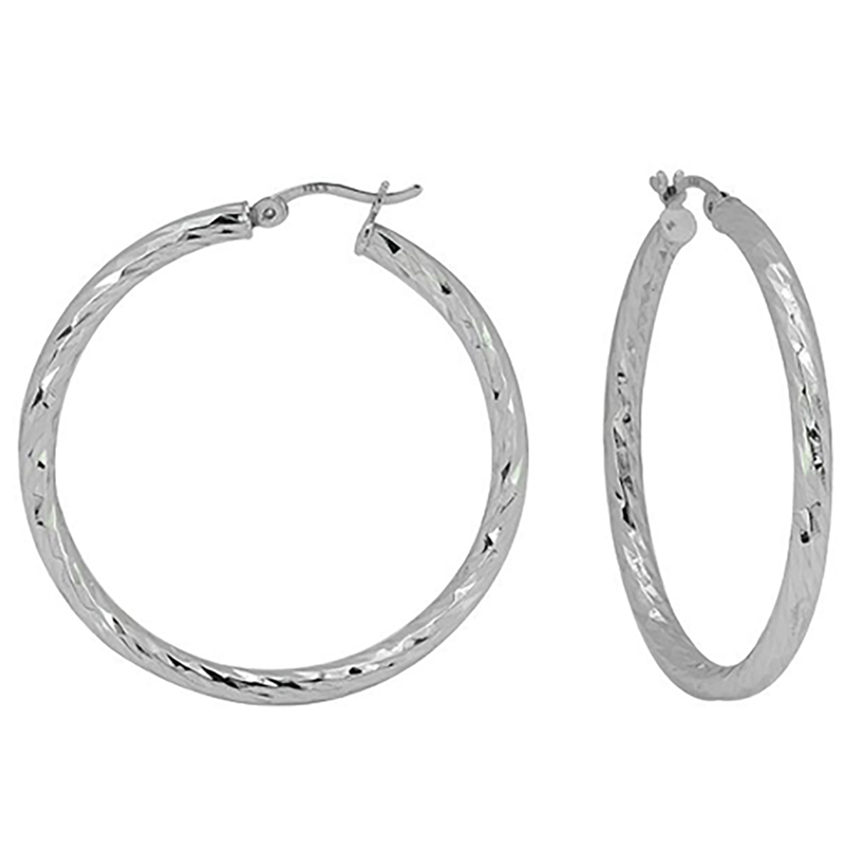 40mm Rope Twisted Hoop Earrings