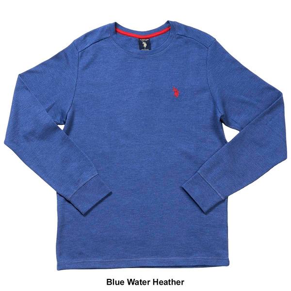 Mens U.S. Polo Assn.(R) Solid Crew Neck Waffle Knit Thermal alternate view