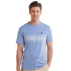 Mens U.S. Polo Assn.(R) Crew Neck Striped Chest Short Sleeve Tee