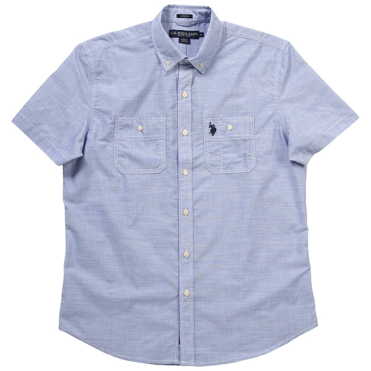 Mens U.S. Polo Assn.(R) Solid End on End Woven Shirt