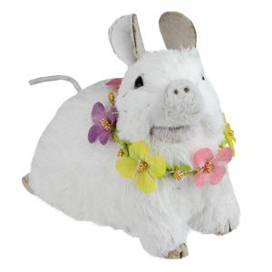 Northlight Sisal Piglet with Floral Lei Spring Figurine alternate view