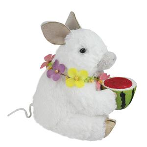 Northlight Sisal Piglet with Watermelon Figurine alternate view
