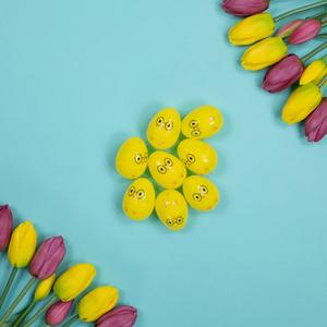Northlight 8ct. Yellow Chicks with Glasses Easter Eggs alternate view