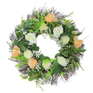Northlight Artificial Roses & Foliage Spring Wreath