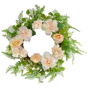 Northlight Artificial Rose & Peony Fern Spring Wreath
