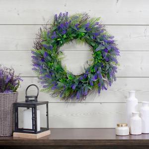 Northlight Artificial Lavender & Foliage Floral Wreath alternate view
