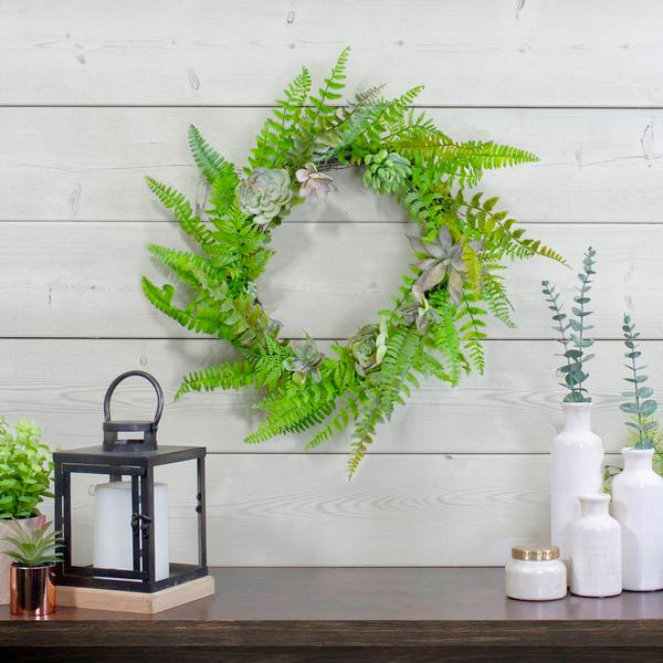 Northlight Artificial Succulents & Foliage Spring Wreath alternate view