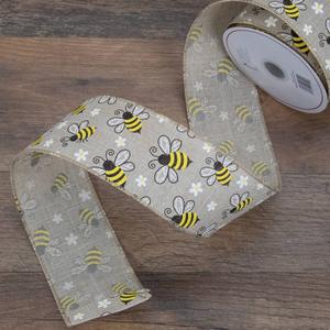 Northlight 30ft. Bumblebee Wired Spring Craft Ribbon alternate view