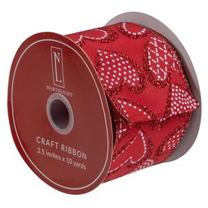 Northlight 30ft. Dotted Hearts Craft Ribbon