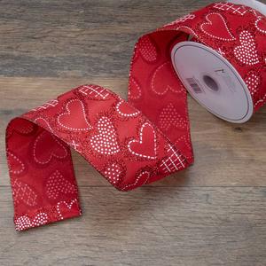 Northlight 30ft. Dotted Hearts Craft Ribbon alternate view