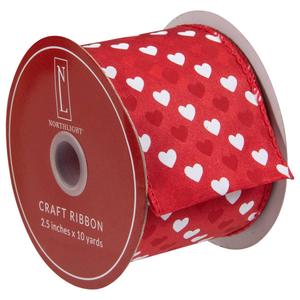 Northlight 30ft. Mini Hearts Craft Ribbon