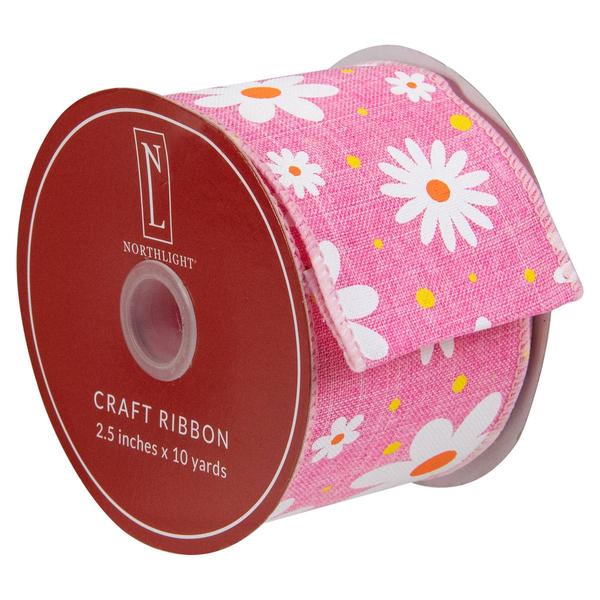 Northlight 30ft. Spring Floral Wired Craft Ribbon