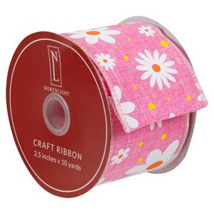 Northlight 30ft. Spring Floral Wired Craft Ribbon