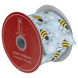 Northlight 30ft. Spring Bumblebee Craft Ribbon