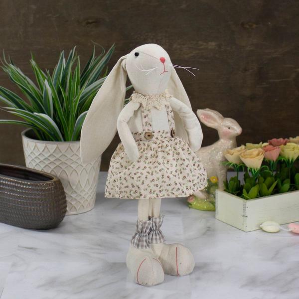 Northlight Girl Easter Bunny with Floral Dress Figurine alternate view