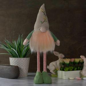 Northlight LED Gnome Figurine with Knitted Floral Hat alternate view