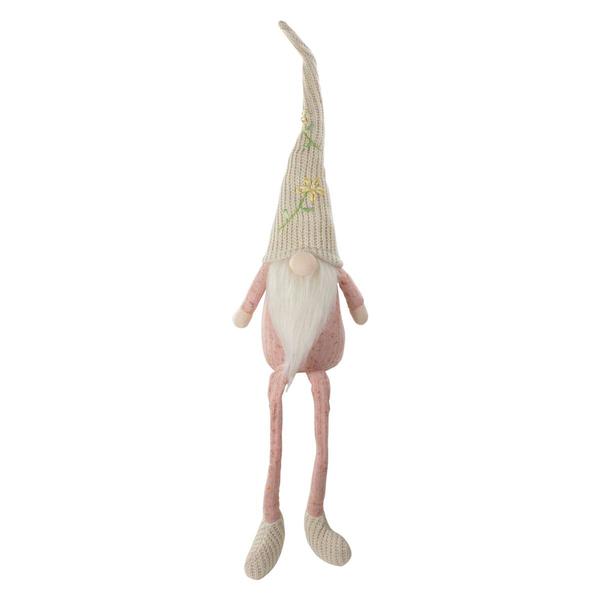 Northlight Sitting Gnome w/ Floral Knitted Hat Figurine