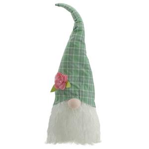Northlight Floral Plaid Gnome Head Spring Decor