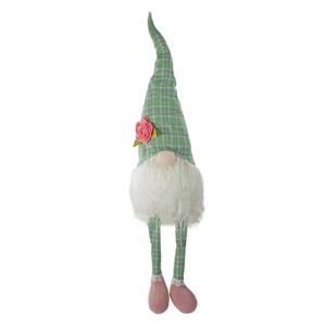 Northlight Sitting Spring Floral Plaid Gnome Figurine