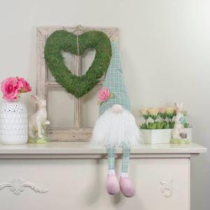 Northlight Sitting Spring Floral Plaid Gnome Figurine alternate view