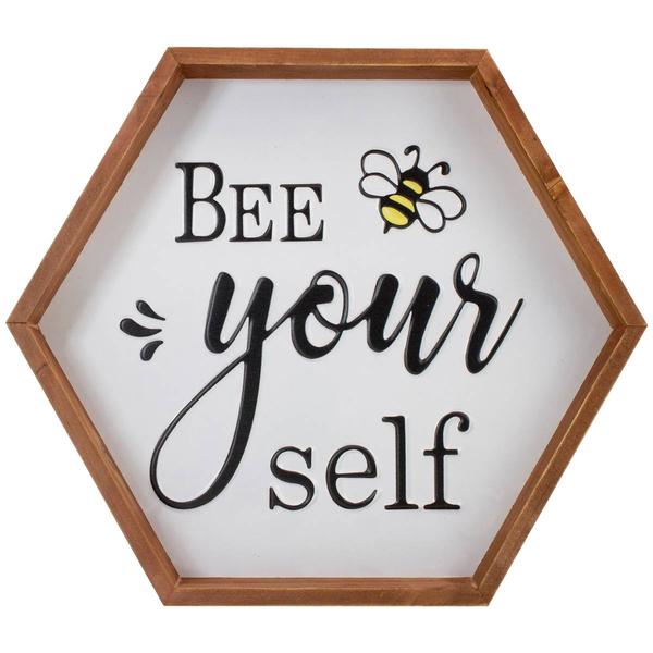 Northlight Bee Yourself Wooden Framed Wall Sign