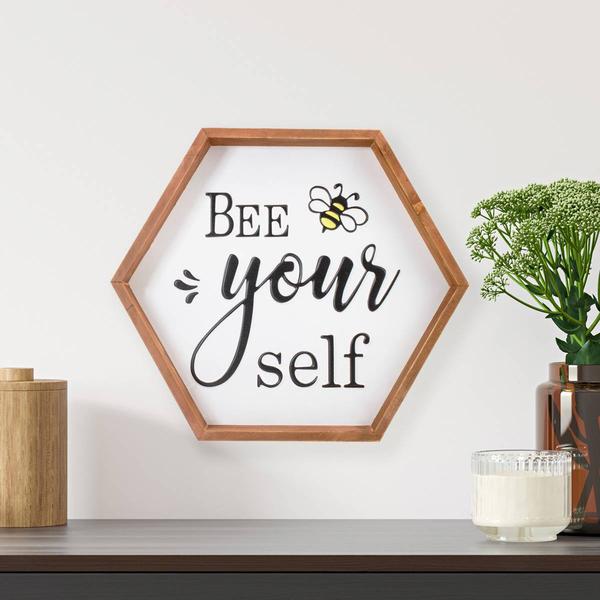 Northlight Bee Yourself Wooden Framed Wall Sign alternate view